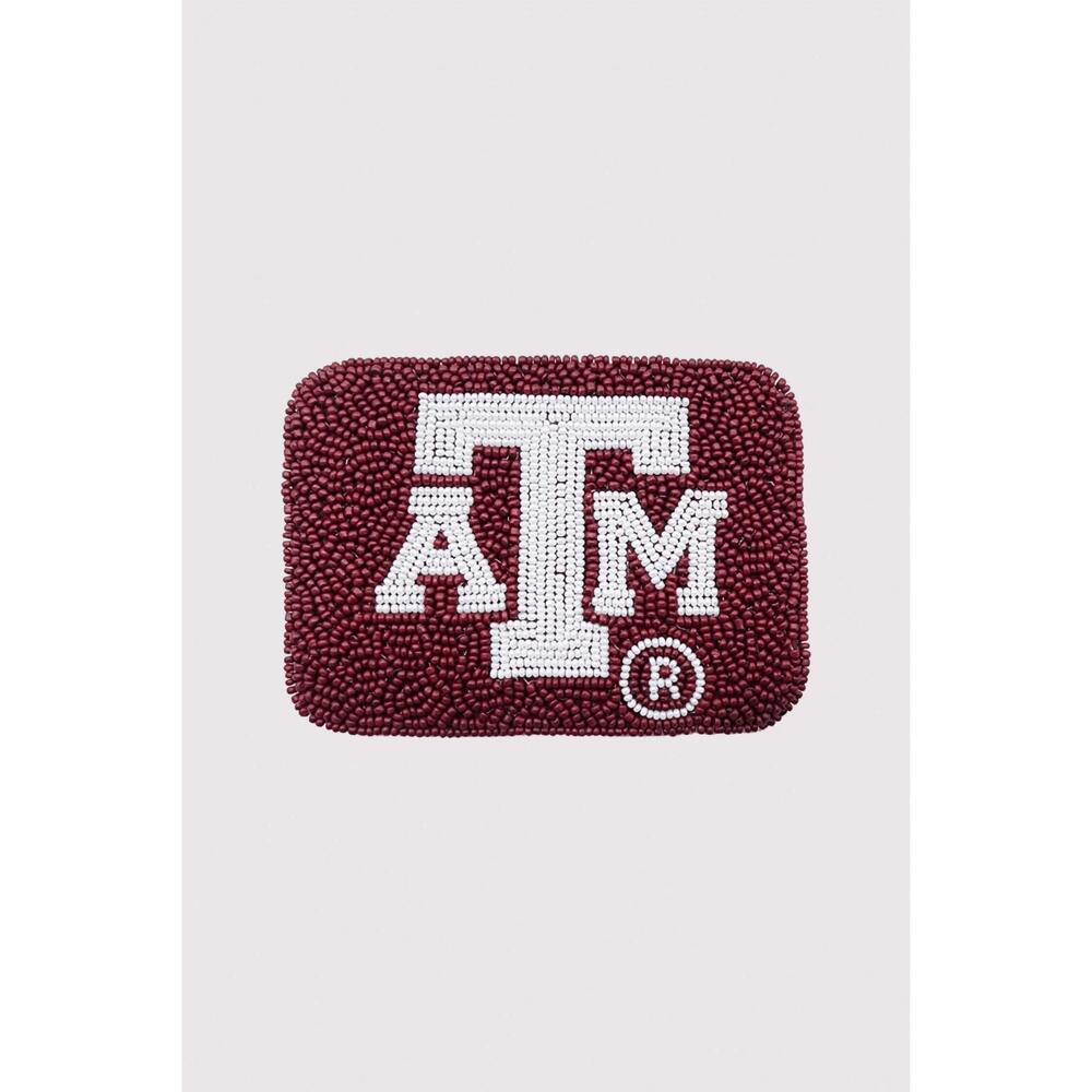 NEW LA CHIC DESIGNS women's texas a&m beaded card holder in red